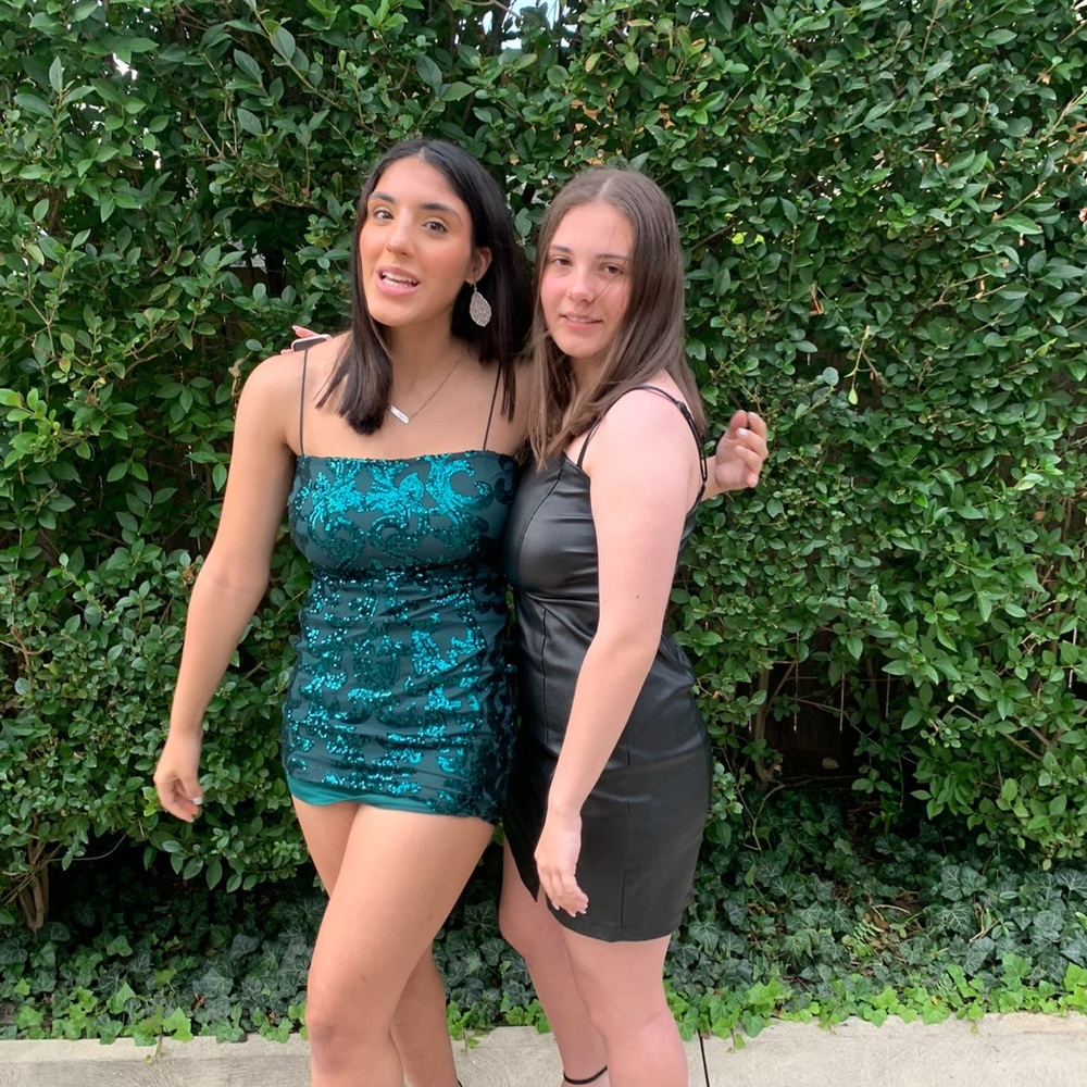 windsor live it up hunter green sequin mini dress